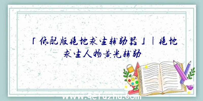 「低配版绝地求生辅助器」|绝地求生人物黄光辅助